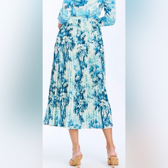 New Mestiza Daniella Pleated Twill Midi Skirt size 6 - Picture 4 of 11